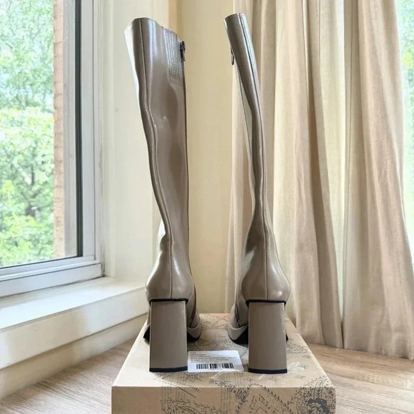 New Jeffrey Campbell Maximal Tall Boots Heeled Knee High in Taupe Brown Tan 8 - Picture 9 of 14